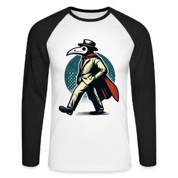 Halloween Costume Decoration Spooky Party Design - Unisex Long Sleeve Baseball T-Shirt - white/black - Front - Nik (191cm)
