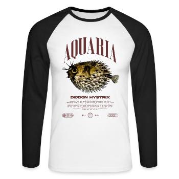 Stachelschwein Kugelfischhalter Moderne Streetwear - Unisex Baseballshirt langarm - Weiß/Schwarz - Vorne - Nik (191cm)