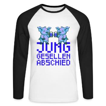 Pig Bachelorette Party Party Bachelor Party - Unisex Long Sleeve Baseball T-Shirt - white/black - Front - Nik (191cm)