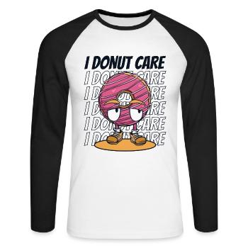 I Donut Pflege Donut Glasur Maker Liebhaber Donut - Unisex Baseballshirt langarm - Weiß/Schwarz - Vorne - Nik (191cm)