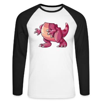 Dinosaure T-Rex Costume Rétro Halloween Enfants - T-shirt baseball manches longues Homme - blanc/noir - Devant - Nik (191cm)