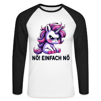 Nope just nope - Unisex Long Sleeve Baseball T-Shirt - white/black - Front - Nik (191cm)