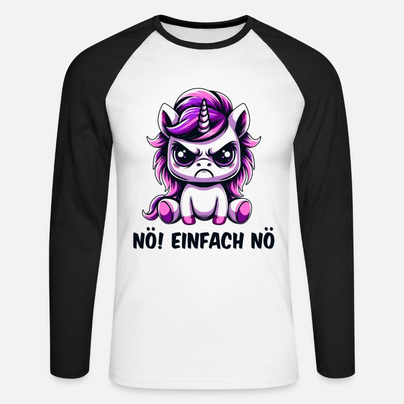 Nö Einfach Nö - Unisex Baseballshirt langarm - Weiß/Schwarz