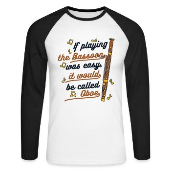Es würde Oboe Fagott Instrument Music heißen - Unisex Baseballshirt langarm - Weiß/Schwarz - Vorne - Nik (191cm)