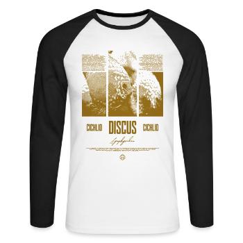 Discus Fish Cichlid Aquarium Fish Keeper - Unisex Long Sleeve Baseball T-Shirt - white/black - Front - Nik (191cm)