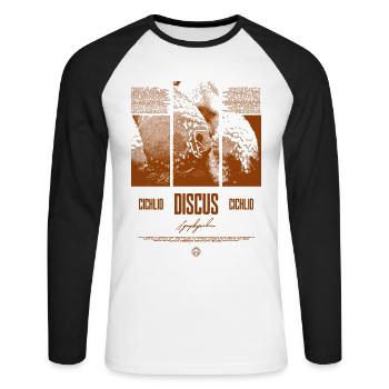 Discus Fish Cichlid Aquarium Fish Keeper - Unisex Long Sleeve Baseball T-Shirt - white/black - Front - Nik (191cm)