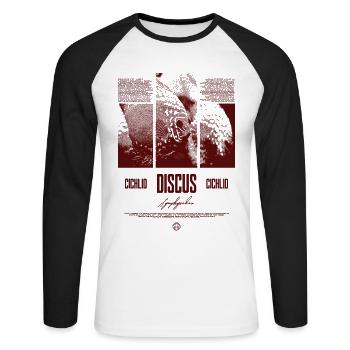 Discus Fish Cichlid Aquarium Fish Keeper - Unisex Long Sleeve Baseball T-Shirt - white/black - Front - Nik (191cm)