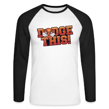 Ce jeu Prisonball Team Player Dodgeball - T-shirt baseball manches longues Homme - blanc/noir - Devant - Nik (191cm)