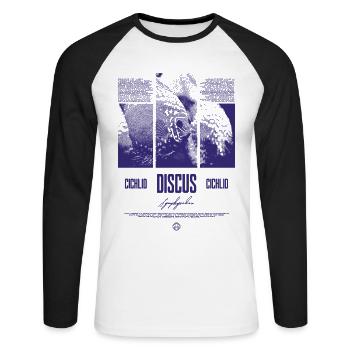 Discus Fish Cichlid Aquarium Fish Keeper - Unisex Long Sleeve Baseball T-Shirt - white/black - Front - Nik (191cm)