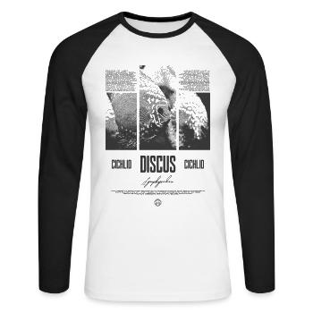 Discus Fish Cichlid Aquarium Fish Keeper - Unisex Long Sleeve Baseball T-Shirt - white/black - Front - Nik (191cm)