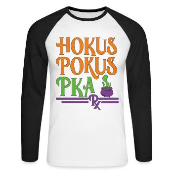 PKA Halloween - Unisex Baseballshirt langarm - Weiß/Schwarz - Vorne - Nik (191cm)