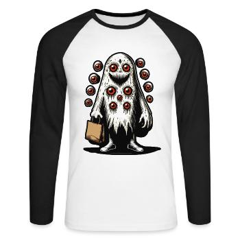 Spooky Party Trick Or Treat Streetwear - Unisex Long Sleeve Baseball T-Shirt - white/black - Front - Nik (191cm)