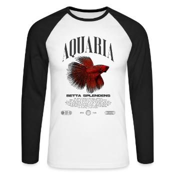 Betta Fish Keeper Modern Streetwear - Unisex Long Sleeve Baseball T-Shirt - white/black - Front - Nik (191cm)