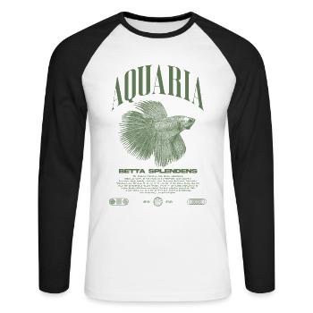Betta Fish Keeper Modern Streetwear - Unisex Long Sleeve Baseball T-Shirt - white/black - Front - Nik (191cm)