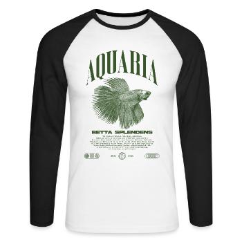 Betta Fish Keeper Modern Streetwear - Unisex Long Sleeve Baseball T-Shirt - white/black - Front - Nik (191cm)