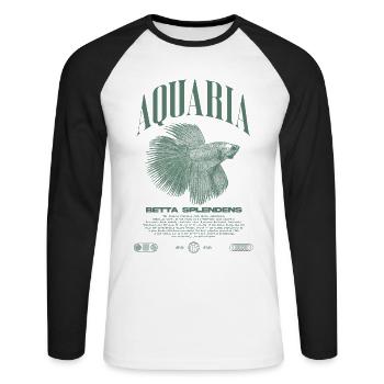 Betta Fish Keeper Modern Streetwear - Unisex Long Sleeve Baseball T-Shirt - white/black - Front - Nik (191cm)