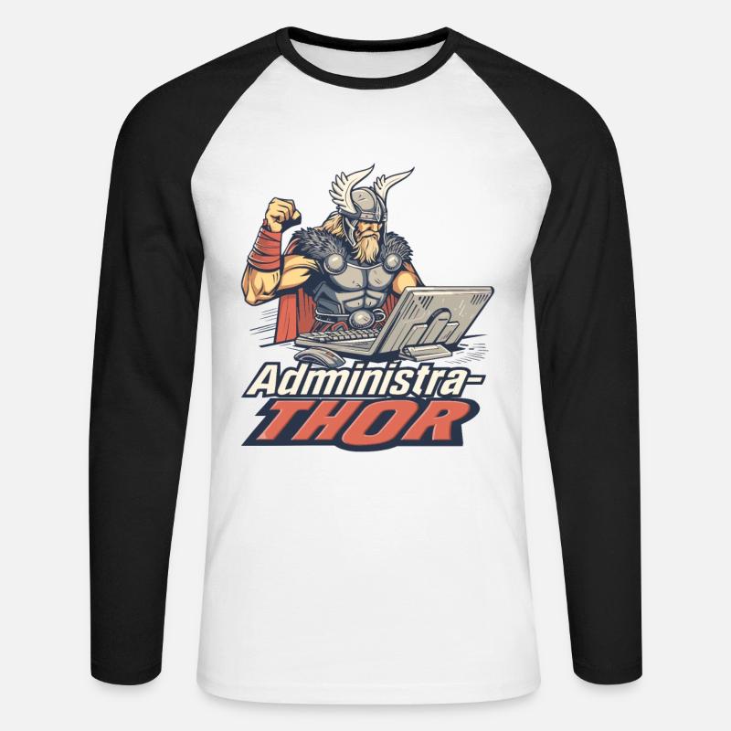 Viking Databaseadministra-thor Nerdy - Unisex Long Sleeve Baseball T-Shirt - white/black