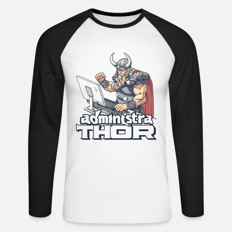 Viking Databaseadministra-thor Nerdy - Unisex Baseballshirt langarm - Weiß/Schwarz