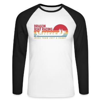 La course de bateaux-dragons est plus qu’un amateur d’équipe - T-shirt baseball manches longues Homme - blanc/noir - Devant - Nik (191cm)
