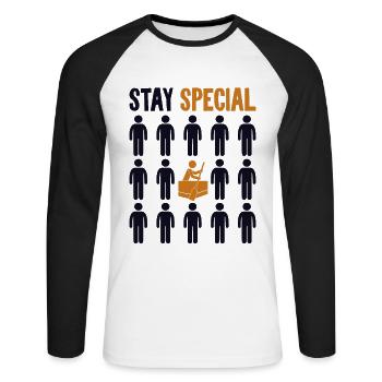 Séjour Spécial Équipe Paddler Batteur Lover Dragon - T-shirt baseball manches longues Homme - blanc/noir - Devant - Nik (191cm)