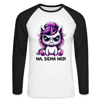 Na Sicha Ned - Unisex Long Sleeve Baseball T-Shirt - white/black - Front - Nik (191cm)