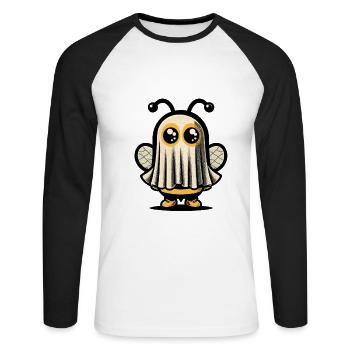 Funny Bee Ghost Cute Ghost Bee - Unisex Long Sleeve Baseball T-Shirt - white/black - Front - Nik (191cm)