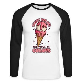 Sweet Dreams Are Made Of Creams Gelato Maker - T-shirt baseball manches longues Homme - blanc/noir - Devant - Nik (191cm)