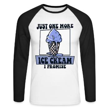 Juste une glace de plus que je promets Gelato Maker - T-shirt baseball manches longues Homme - blanc/noir - Devant - Nik (191cm)