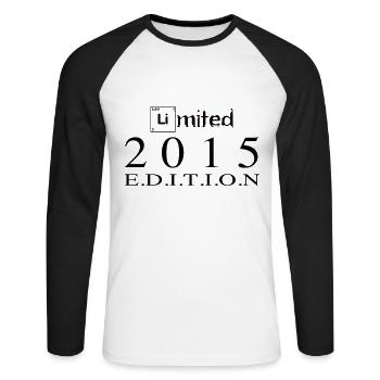 Edition Limitée 2015 - T-shirt baseball manches longues Homme - blanc/noir - Devant - Nik (191cm)