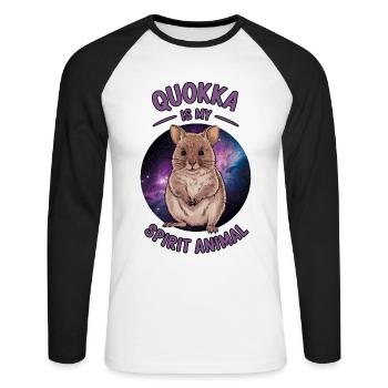 Quokka Disant Australie Drôle Quokka Cadeau - T-shirt baseball manches longues Homme - blanc/noir - Devant - Nik (191cm)