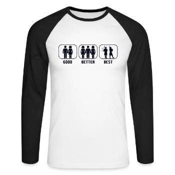 Good Better Best Cornemuse Great Highland Blowpipe - T-shirt baseball manches longues Homme - blanc/noir - Devant - Nik (191cm)