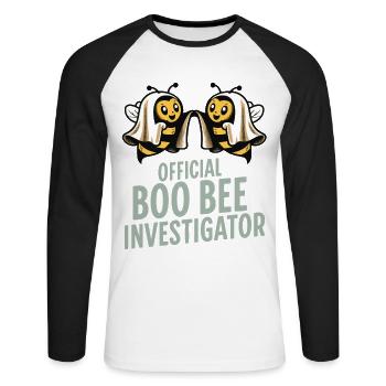 Offizieller Bienen Untersucher Lustiger Spruch - Unisex Baseballshirt langarm - Weiß/Schwarz - Vorne - Nik (191cm)