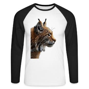 Lynx - T-shirt baseball manches longues Homme - blanc/noir - Devant - Nik (191cm)
