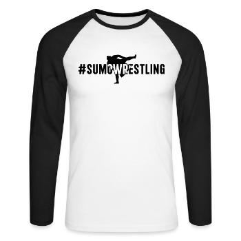 #sumoWrestling - Lutteur de sumo - T-shirt baseball manches longues Homme - blanc/noir - Devant - Nik (191cm)