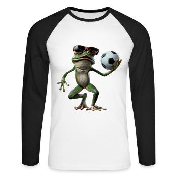 Frog - Unisex Long Sleeve Baseball T-Shirt - white/black - Front - Nik (191cm)