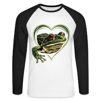 Frog - Unisex Long Sleeve Baseball T-Shirt - white/black - Front - Nik (191cm)
