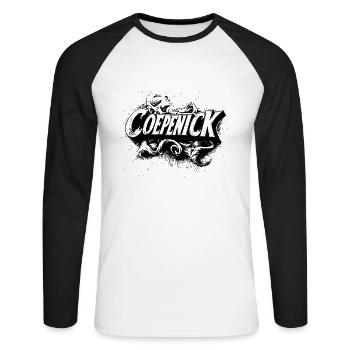 Berlin Köpenick Souvenir Cöpenick Black & White - Unisex Long Sleeve Baseball T-Shirt - white/black - Front - Nik (191cm)