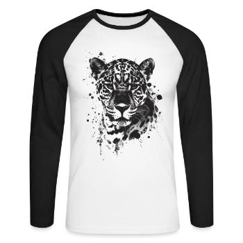 Jaguar - T-shirt baseball manches longues Homme - blanc/noir - Devant - Nik (191cm)