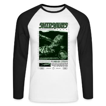 Crocodile chinois lézard Shinisaurus crocodilurus - T-shirt baseball manches longues Homme - blanc/noir - Devant - Nik (191cm)