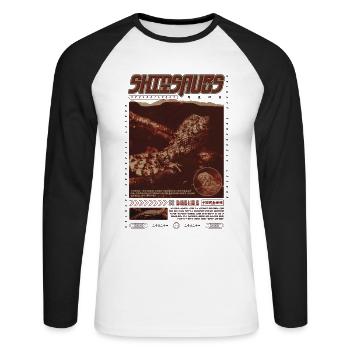 Crocodile chinois lézard Shinisaurus crocodilurus - T-shirt baseball manches longues Homme - blanc/noir - Devant - Nik (191cm)