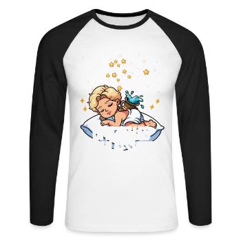 Official Sleep Shirt Zodiac Aquarius - Unisex Long Sleeve Baseball T-Shirt - white/black - Front - Nik (191cm)