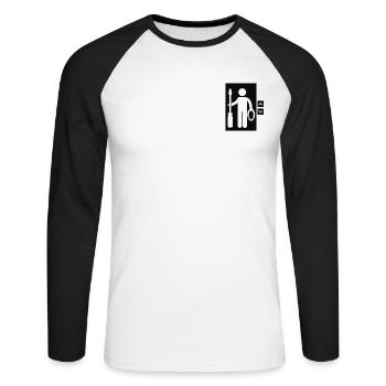 Elevator Logo Emblem Repair Inspector Elevator - Unisex Long Sleeve Baseball T-Shirt - white/black - Front - Nik (191cm)