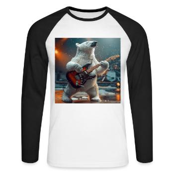 polar bear - Unisex Long Sleeve Baseball T-Shirt - white/black - Front - Nik (191cm)