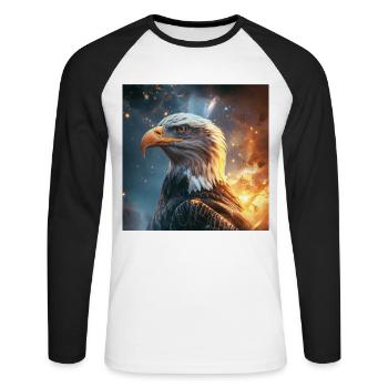 Aigle - T-shirt baseball manches longues Homme - blanc/noir - Devant - Nik (191cm)