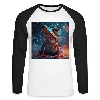 Frog - Unisex Long Sleeve Baseball T-Shirt - white/black - Front - Nik (191cm)