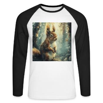 Squirrel - Unisex Long Sleeve Baseball T-Shirt - white/black - Front - Nik (191cm)