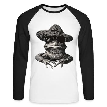 Frog - Unisex Long Sleeve Baseball T-Shirt - white/black - Front - Nik (191cm)