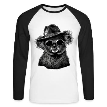 Koala - Unisex Long Sleeve Baseball T-Shirt - white/black - Front - Nik (191cm)