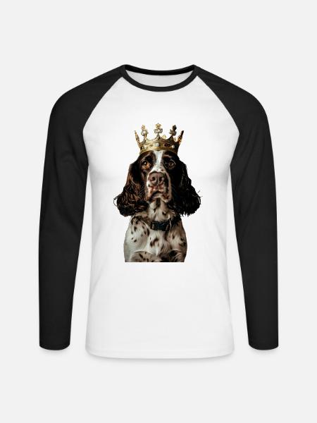 English Springer Spaniel - Unisex Long Sleeve Baseball T-Shirt - white/black