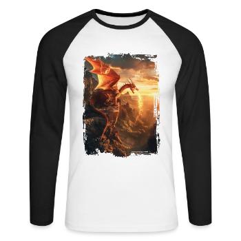 Kite - Unisex Long Sleeve Baseball T-Shirt - white/black - Front - Nik (191cm)